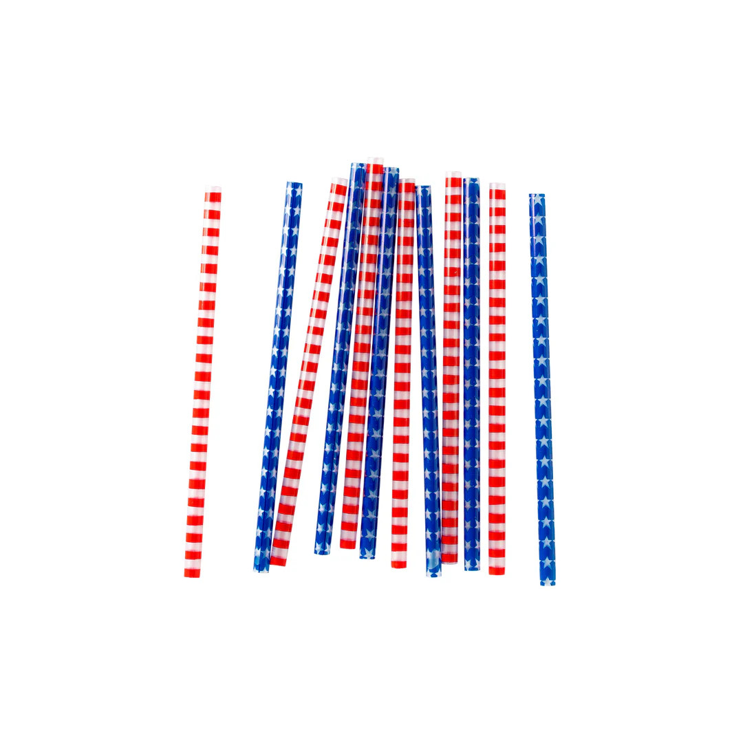 Red Stripe/Blue Star Reusable Straws | My Mind's Eye