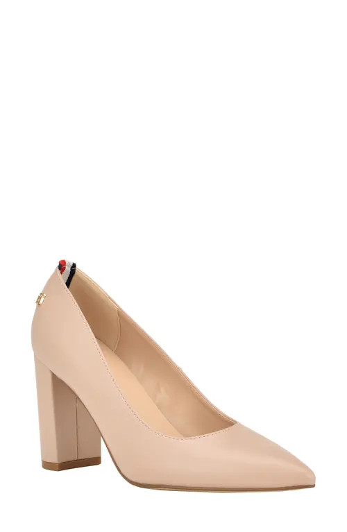 Tommy Hilfiger Abilene Block Heel Pump in Nude at Nordstrom, Size 5.5 | Nordstrom