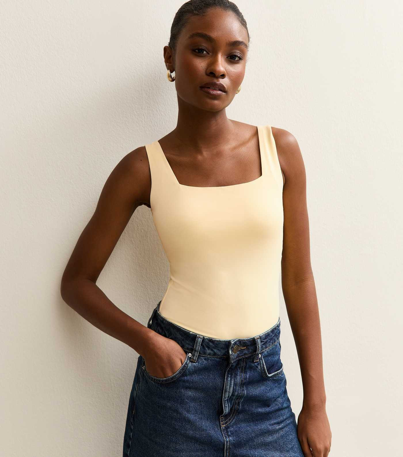 Light Yellow Square Neck Bodysuit | New Look | New Look (UK)