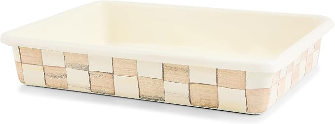 MACKENZIE-CHILDS Enamel Baking Pan for Oven, Rectangular Oven Pan, 9" x 13", Brown-and-White Moch... | Amazon (US)