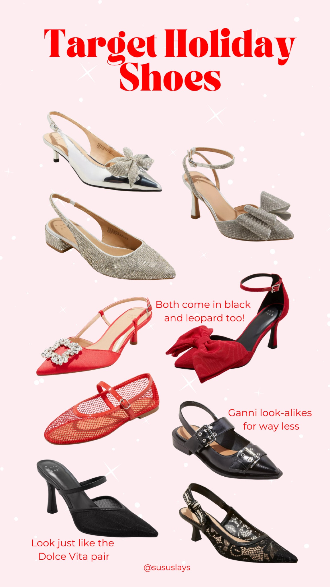 Target has the best collection of holiday shoes! Several of these common other colors and our designer look-alike for great prices. Get your holiday outfits ready now!

#LTKFindsUnder100 #LTKShoeCrush #LTKHoliday