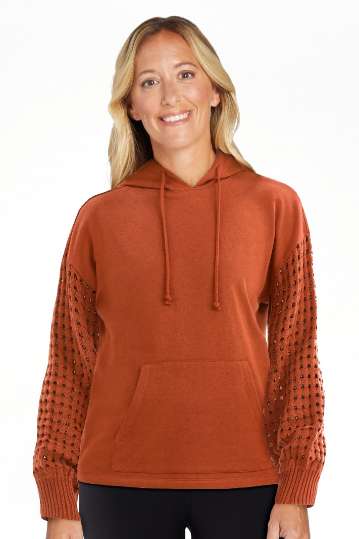 Time and Tru Women's and Women's Plus Fleece Hoodie with Crochet Long Sleeves, Sizes XS-4X | Walmart (US)
