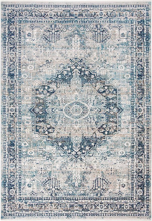 SAFAVIEH Victoria Collection VIC933F Vintage Oriental Medallion Distressed Non-Shedding Living Ro... | Amazon (US)