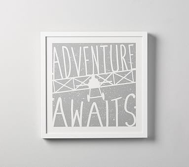 Minted® Adventure Awaits Vintage Airplane Wall Art by Lorena Depante | Pottery Barn Kids