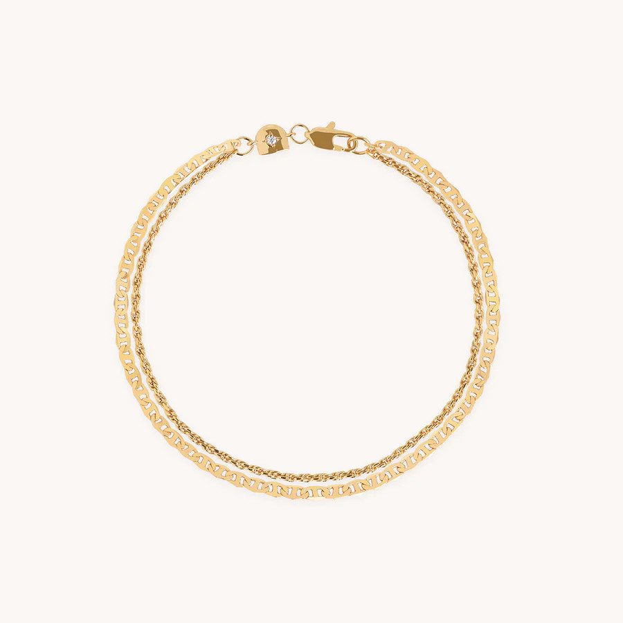 Illusion Double Chain Bracelet in Silver | Astrid & Miyu UK