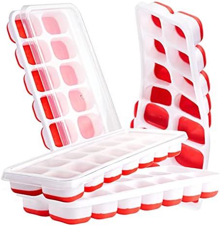 (4 Pack) Ice Cube Trays, Ice Tray Durable & Flexible, Ice Trays for Freezer, Silicone Ice Cube Tray, | Amazon (US)