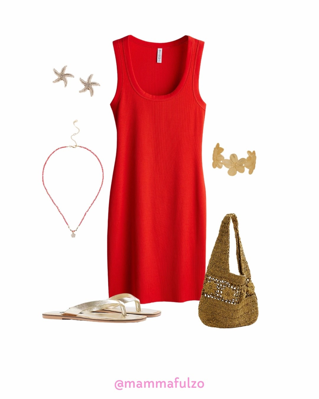 H&M, Red Dress, Gold Flip Flops, Summer Fashion, Casual Summer Outfit, Summer Bag, Summer Style, River Island, Sandals, Short Dresses 

#LTKdresses #LTKsummer #LTKuk