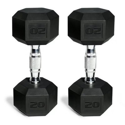 20lb Coated Rubber Hex Dumbbell, Pair | Target