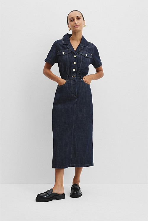Military Denim Dress | Country Road