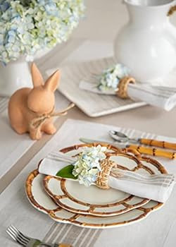 Solino Home Linen Fall Napkins 20 x 20 Inch – Natural and White, 100% Pure Linen Farmhouse Dinn... | Amazon (US)