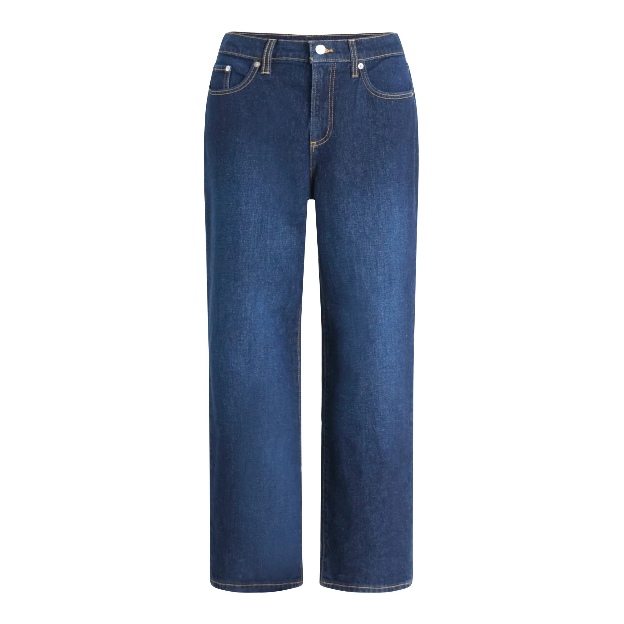 Free Assembly Women's Mid Rise Relaxed Ankle Length Jeans, 27" Inseam, Sizes 0-20 - Walmart.com | Walmart (US)