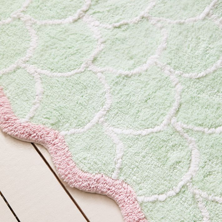 Kids Wavy Edge Scallop Bath Mat | West Elm (US)
