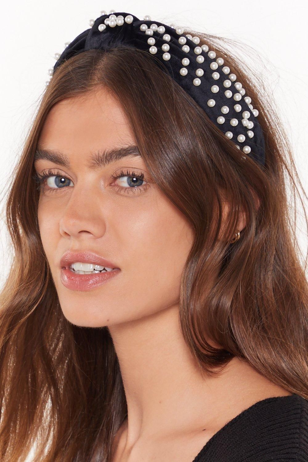 Pearls Like You Embellished Velvet Headband | NastyGal (US & CA)