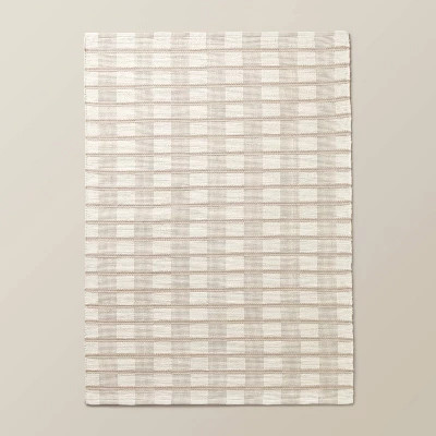 Rib Stripe Plaid Handmade Woven Area Rug Tan/Cream/Khaki - Hearth & Hand™ with Magnolia | Target