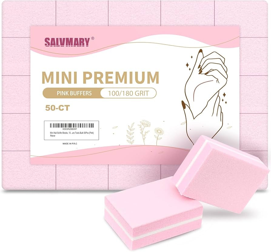 Mini Nail Buffer Blocks, 100/180 Grit Sponge Buffing Sanding Block File Manicure Tools Bulk 50Pcs... | Amazon (US)