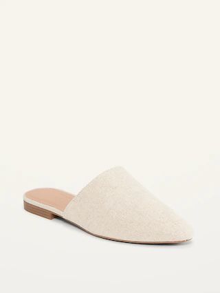 Linen-Blend Pointy-Toe Mule Flats for Women | Old Navy (US)