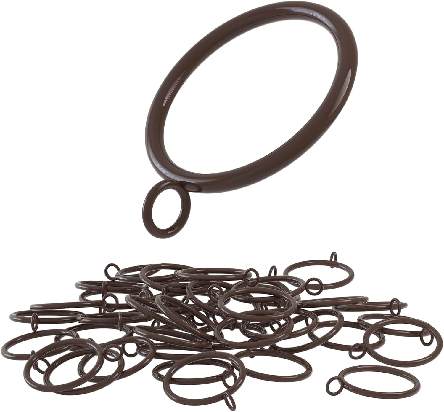 42 PCS Curtain Rings, 1.5 Inch Cocoa Tone Metal Curtain Drape Sliding Eyelet Rings-Hanging Rings for Curtains and Rods, Fits Up to 1 1/4-Inch Rod(Clips Not Included) | Amazon (US)