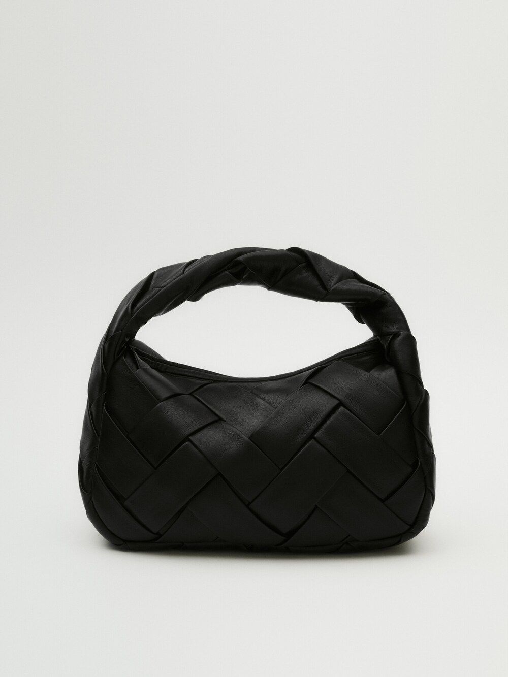Nappa leather woven croissant bag | Massimo Dutti (US)