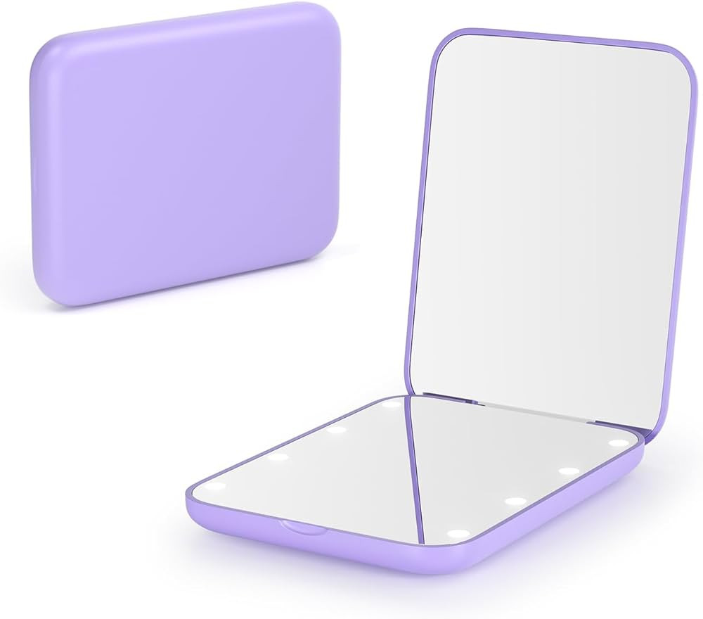 Kintion Pocket Mirror, 1X/3X Magnification LED Compact Travel Makeup Mirror with Light for Purse,... | Amazon (US)
