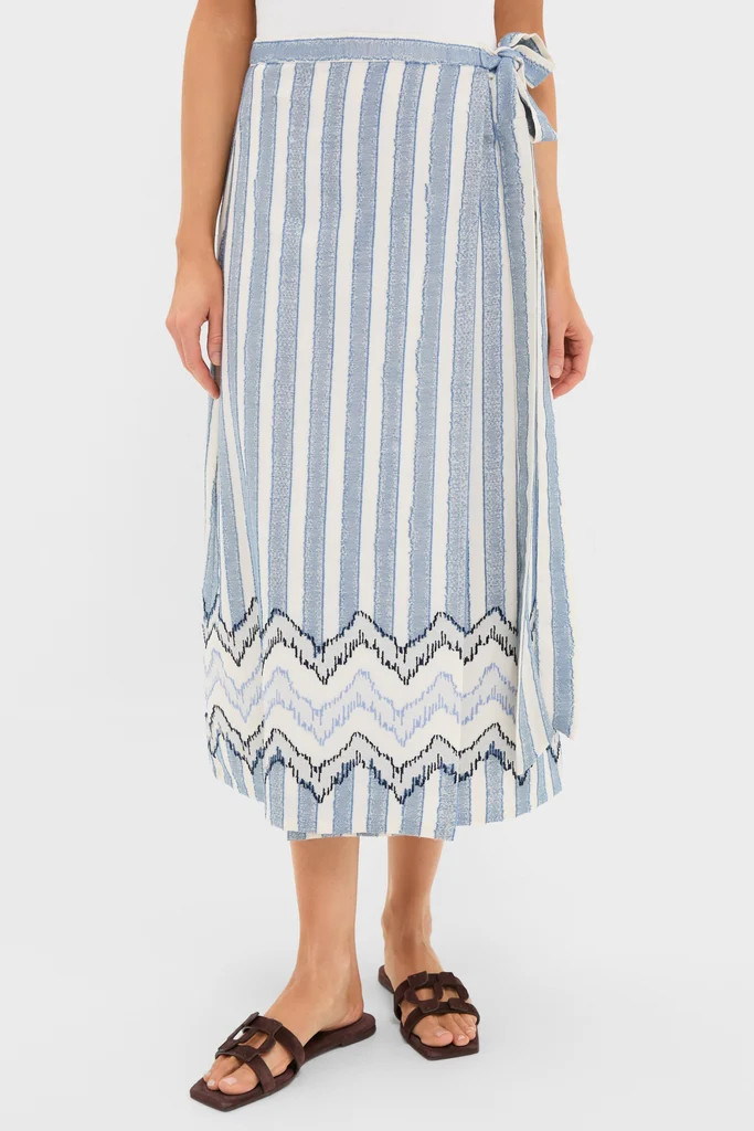Harbour Stripe Jacquard Maya Wrap Skirt | Tuckernuck (US)