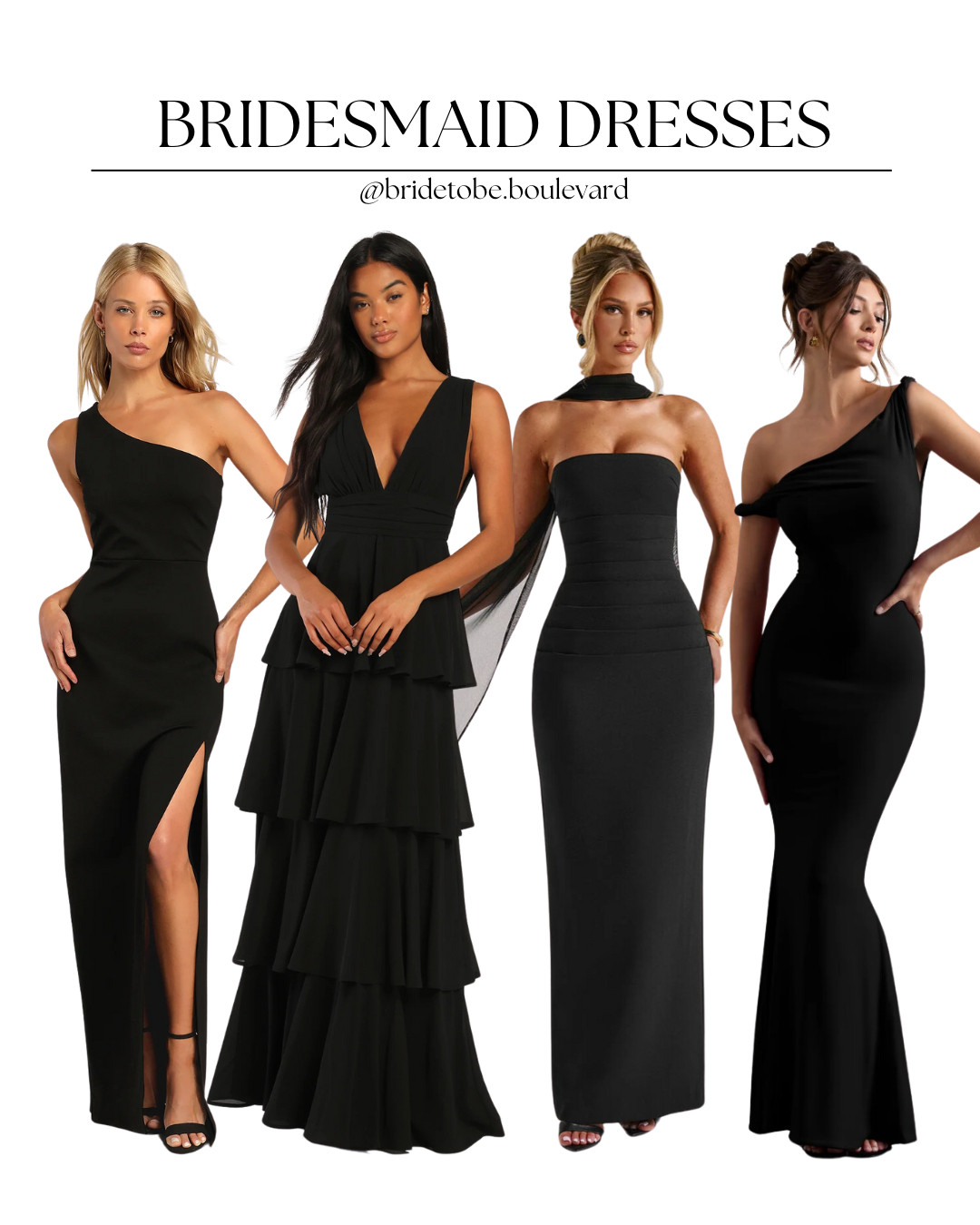 🖤 Classic & Chic 🖤 These stunning black dresses are perfect for bridesmaids or wedding guests looking for a timeless and sophisticated look—without the satin! Featuring elegant fabrics, flattering silhouettes, and versatile styles, these dresses are a must-have for any formal celebration. Shop now to find your perfect fit! #BridesmaidStyle #WeddingGuestStyle #BlackDresses #WeddingInspo #LTKBridal 

 #LTKParties #LTKStyleTip #LTKWedding