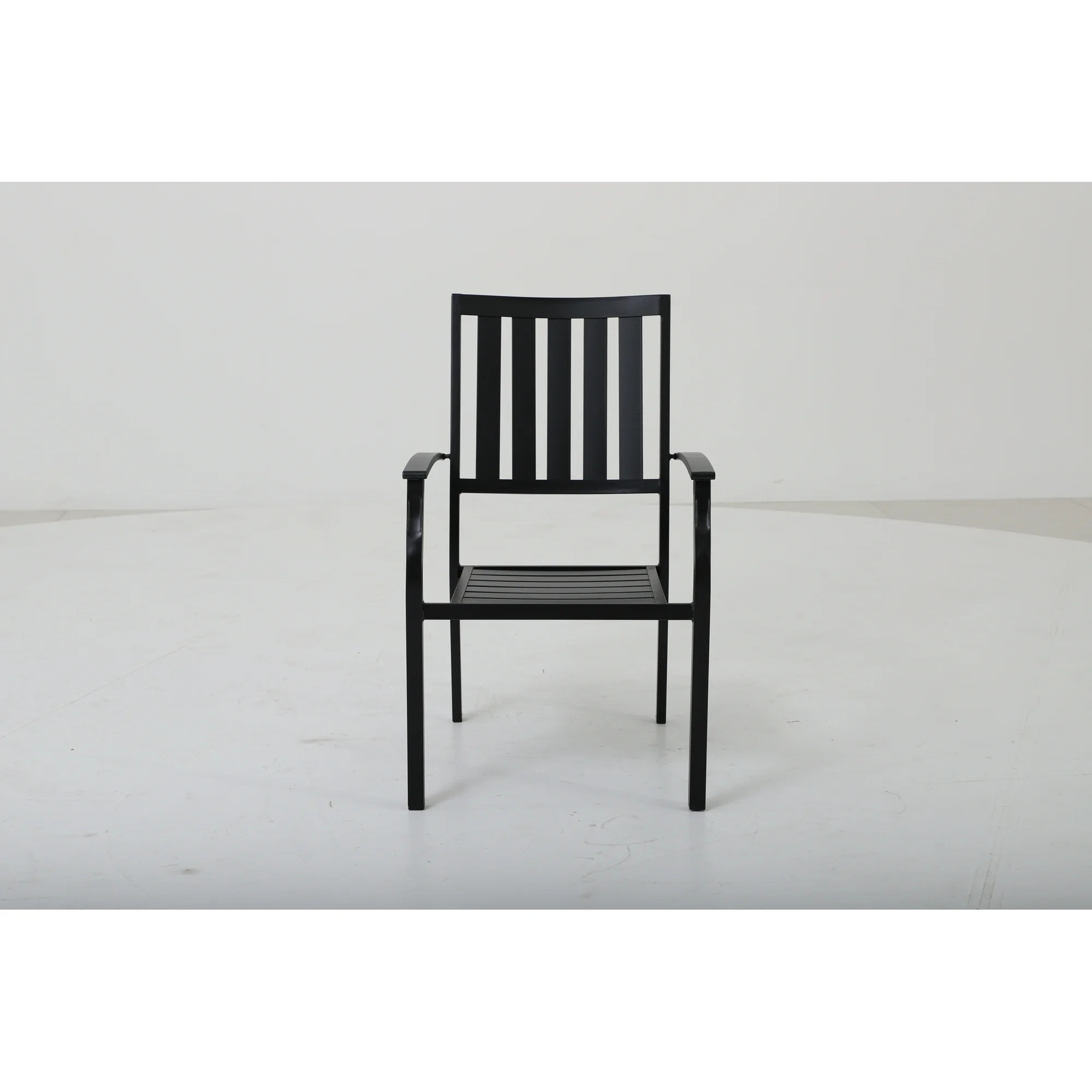 Better Homes & Gardens Camrose Farmhouse Steel Outdoor Slat Back Dining Chair - Set of 4, Black | Walmart (US)