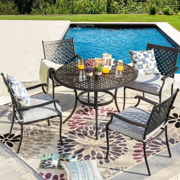 Bellmie Outdoor 5 Piece Dining Set with Cushions | Wayfair North America