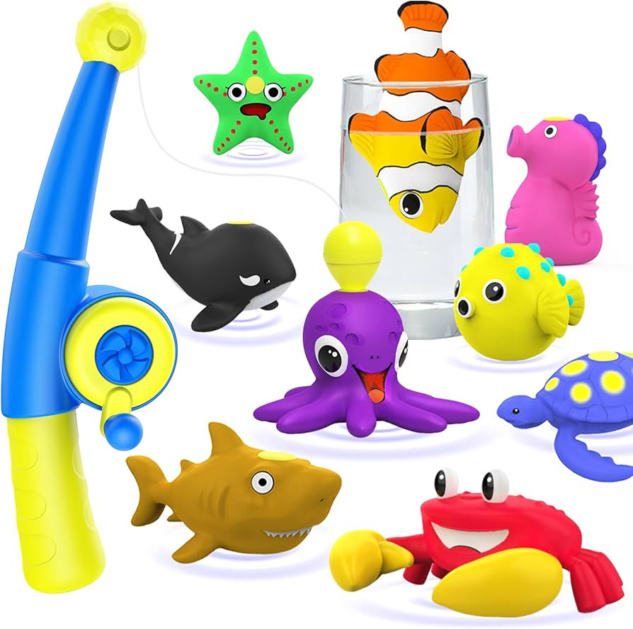 Color Changing No Hole Magnetic Fishing Bath Toys for Kids Toddlers Baby, Color Change Water Tabl... | Amazon (US)