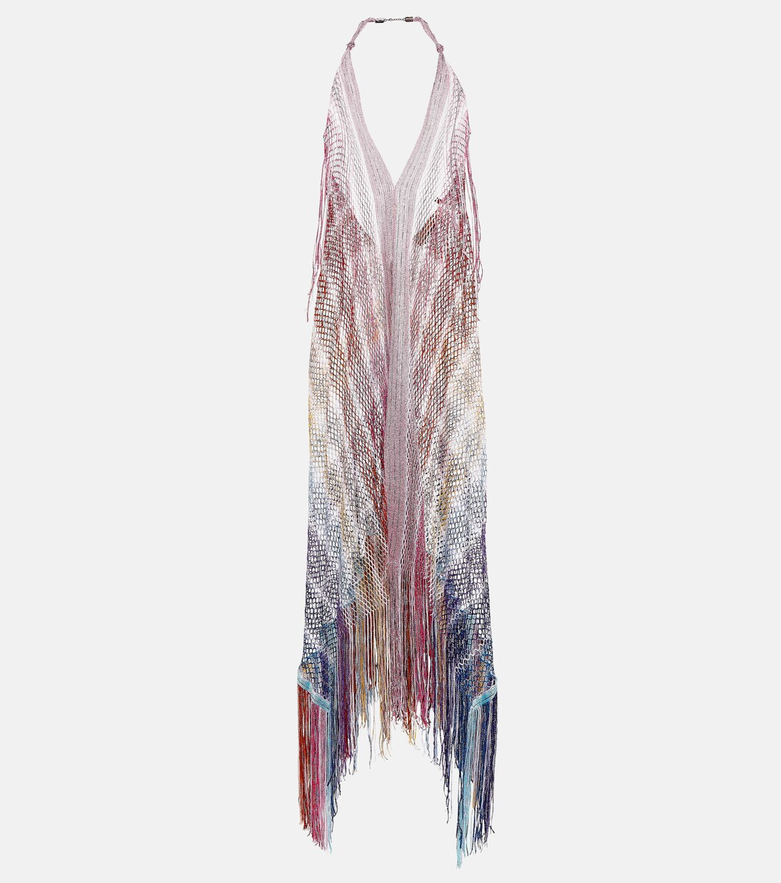 Striped fringed halterneck cover-up | Mytheresa (US/CA)