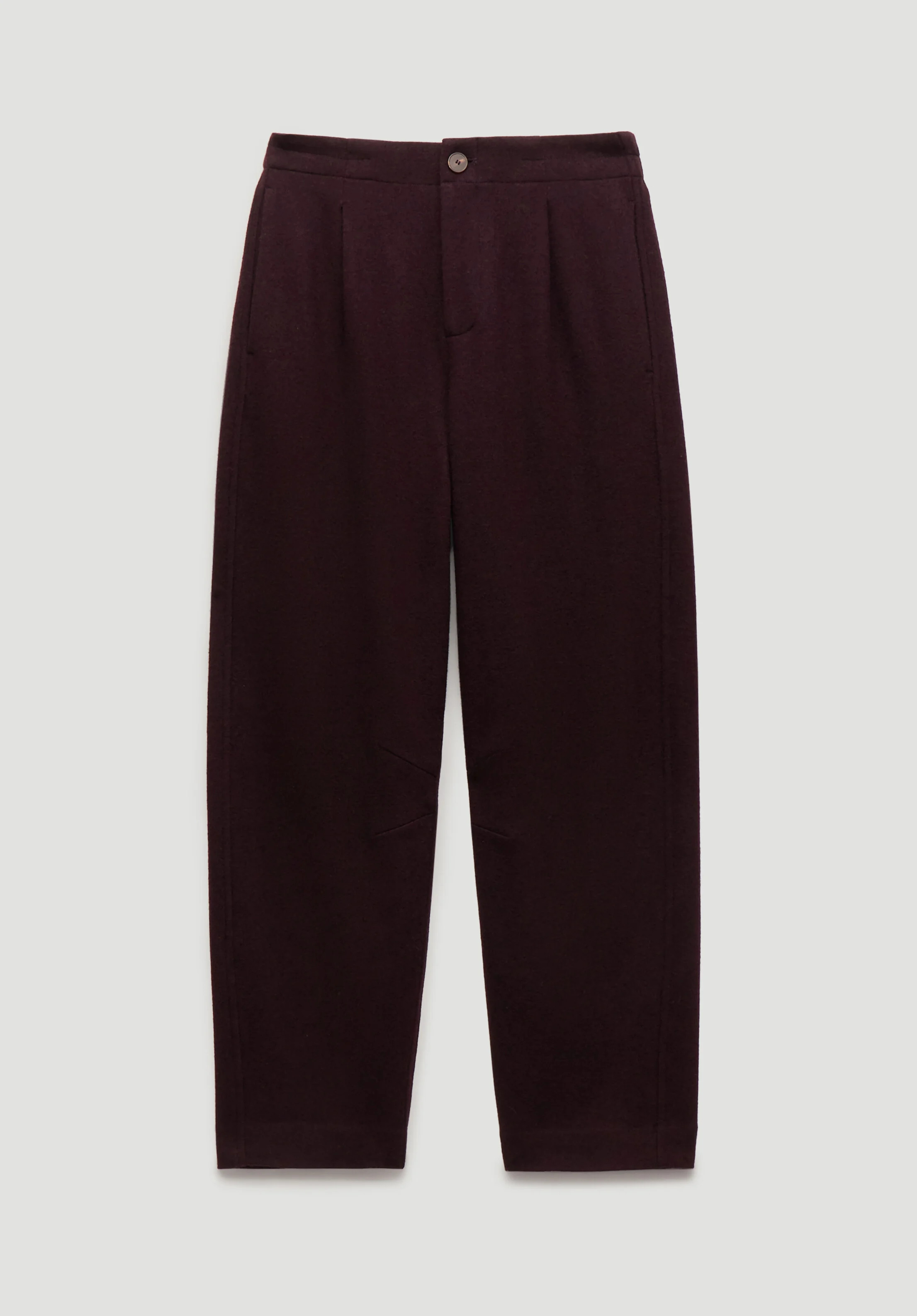 Boiled Wool Barrel Leg Trousers | Hush UK