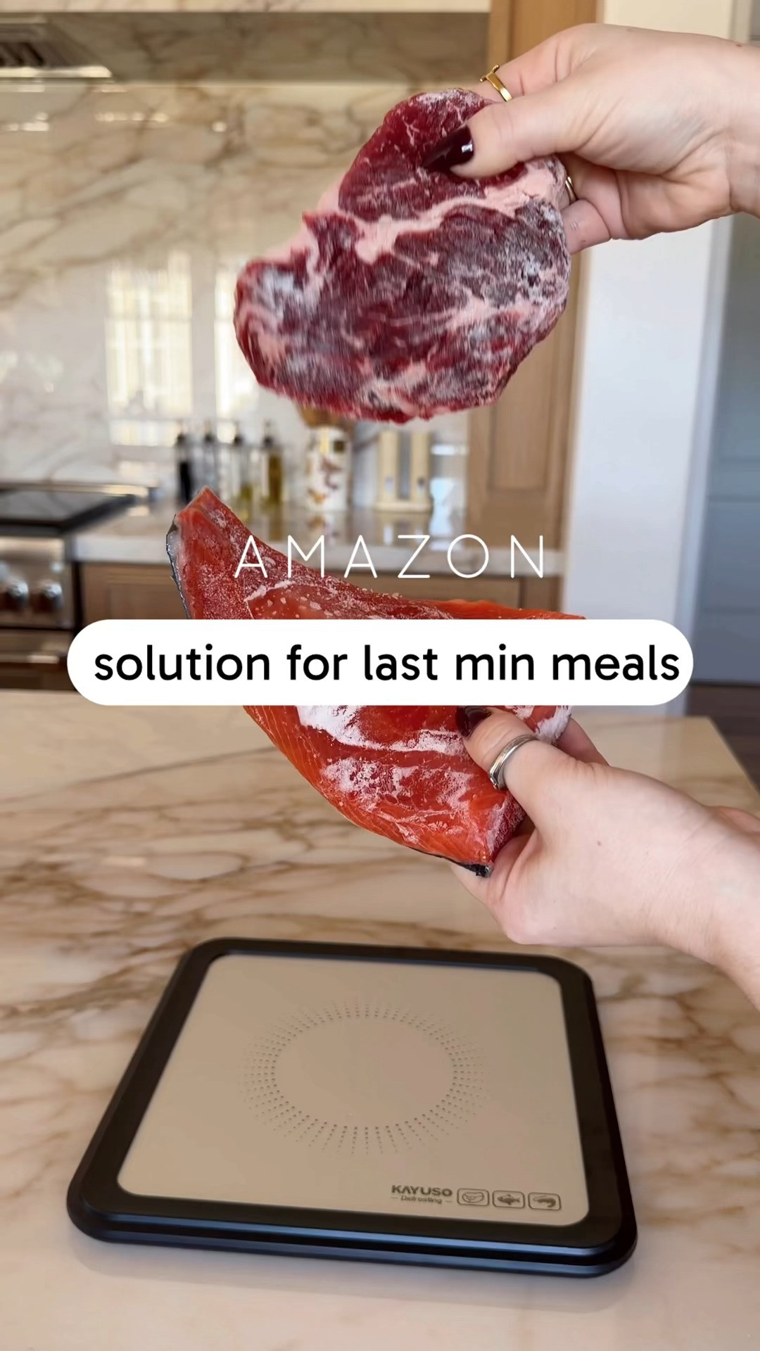 A defrosting tray makes meal time stress free. No need to think hours ahead. Pull out your frozen protein when your ready to start cooking and let it does its thing.  

 #LTKfoodie