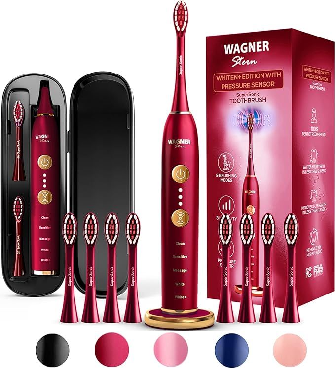 Wagner & Stern WHITEN+ Edition. Smart Electric Toothbrush with Pressure Sensor. 5 Brushing Modes ... | Amazon (US)