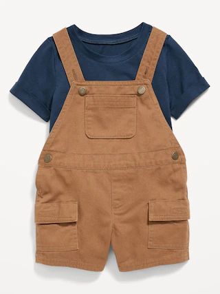 Short-Sleeve T-Shirt and Twill Shortall Romper Set for Baby | Old Navy (US)