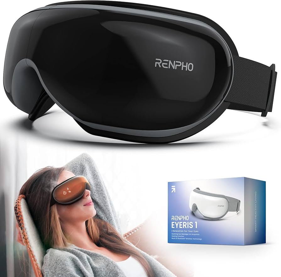 RENPHO Heated Eye Massager for Migraines, Rechargeable Eyeris 1 Eye Mask Face Massager, Relax & R... | Amazon (US)