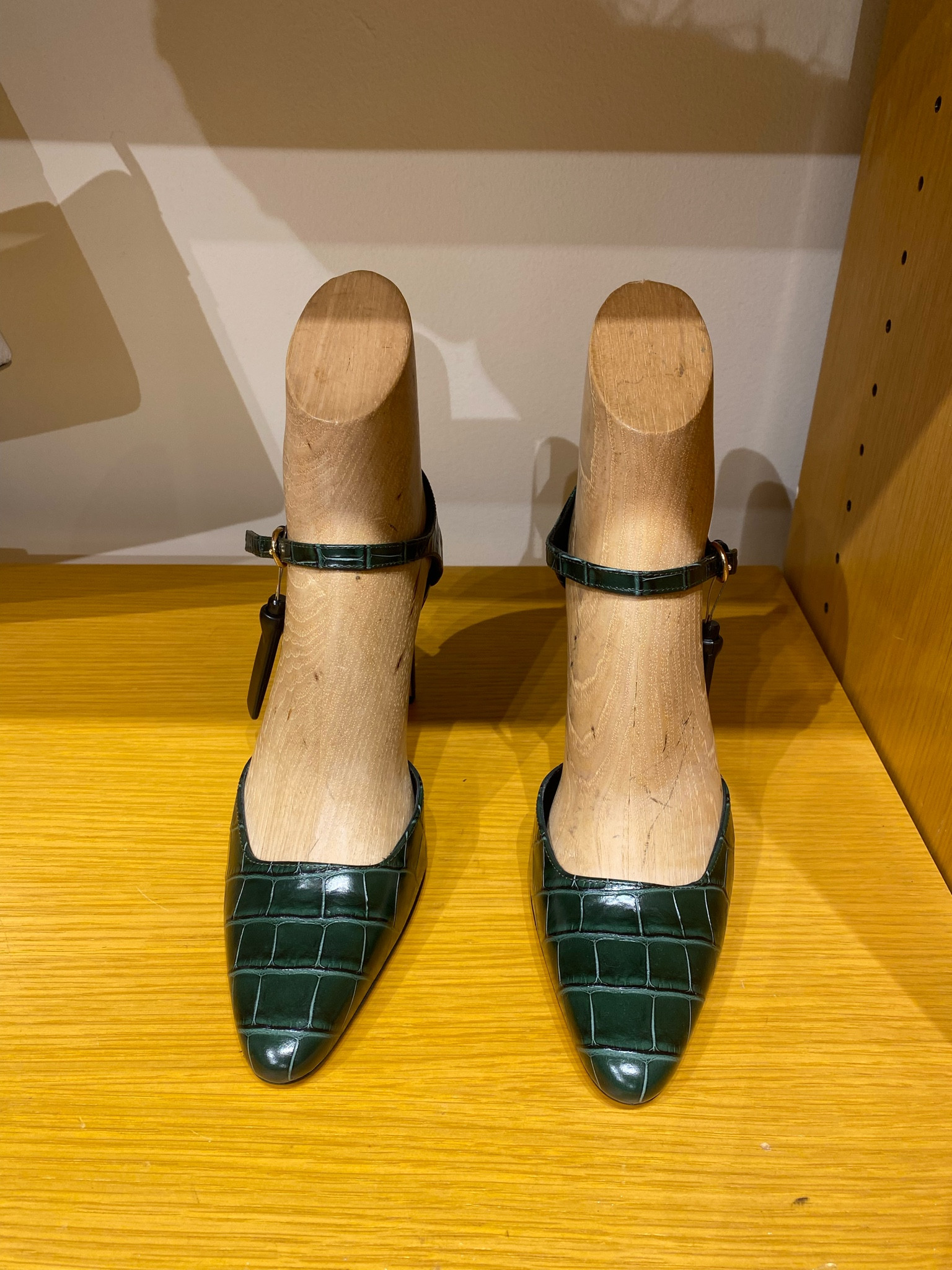 Green heels leather heels with ankle strap j crew 