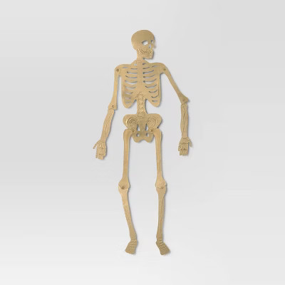 45" Halloween Metal Posable Skeleton Gold - Threshold™ | Target