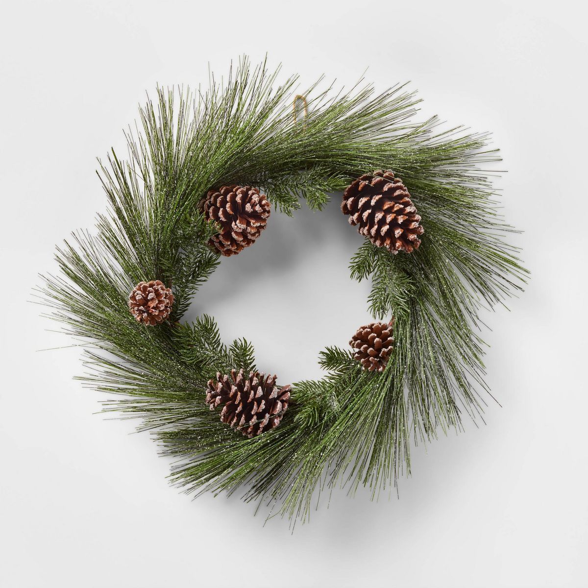 22in Unlit Iced Long Needle and Pinecone Artificial Christmas Wreath - Wondershop™ | Target