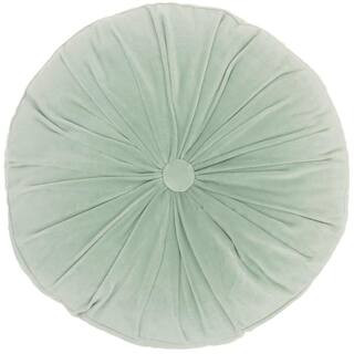 Sofia Round Rushed Velvet 16 in. x 16 in. RND Celadon Indoor Throw Pillow | The Home Depot