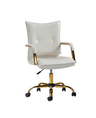 Modern Home Office Desk Chair with Golden Legs | Macy's