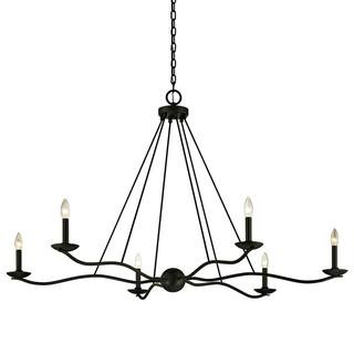 Troy Lighting Sawyer 53.5 in. 6-Light Forged Iron D Chandelier-F6306 - The Home Depot | The Home Depot