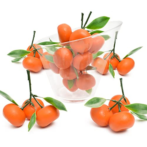 Hagao Fake Mini Tangerine Orange Artificial Fruit Simulation Fake Lifelike for Home Party Kitchen Festival Decoration 6 pcs | Amazon (US)