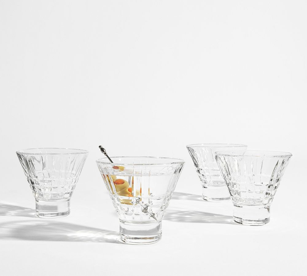 Stewart Plaid Martini Glasses, Set of 4 | Pottery Barn (US)