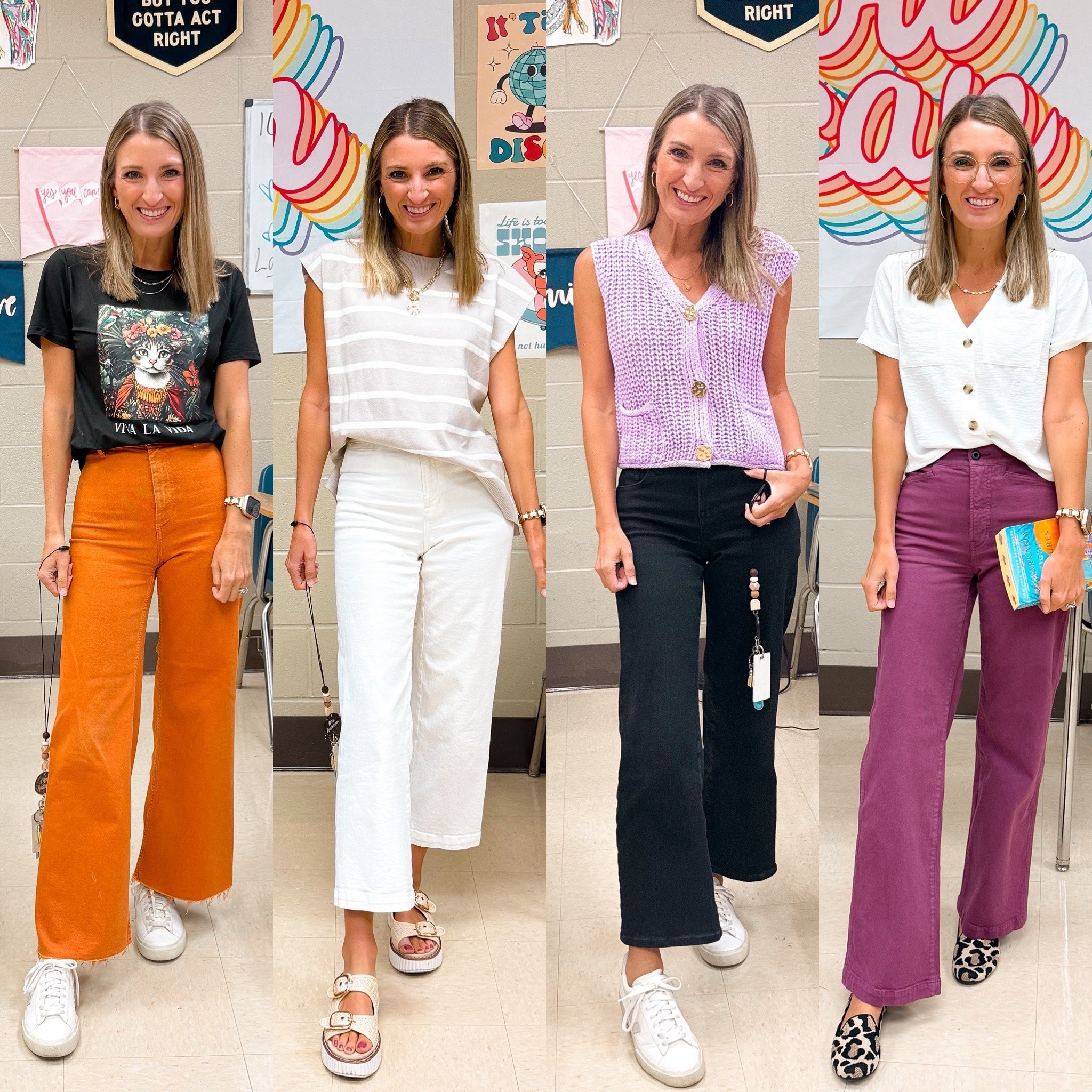 Oh- I can’t wear blue jeans? Okay. 🧡🩷🖤🤍

Teacher ootds make me happy. A colored Jean makes for my favorite fits 

#LTKStyleTip #LTKWorkwear #LTKxMadewell