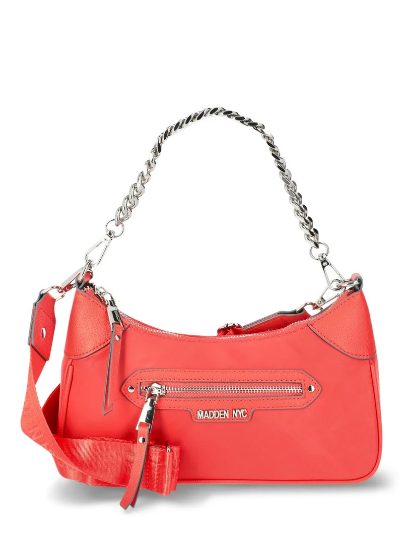 Madden NYC Women's Chain Strap Crossbody Handbag with Pouch, Deep Orange | Walmart (US)