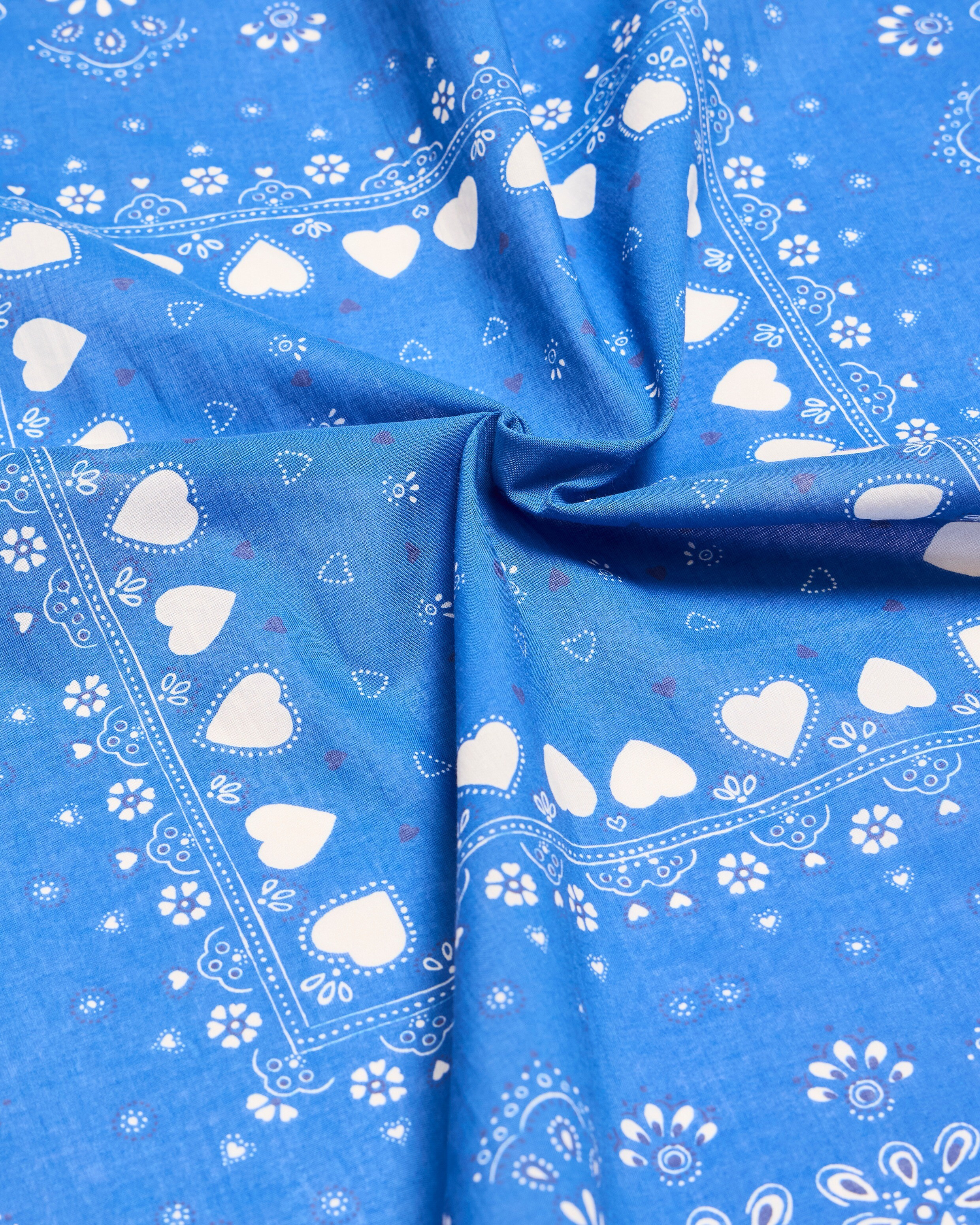 Blue Heart Bandana Cotton Square Scarf | Oliver Bonas | Oliver Bonas (Global)