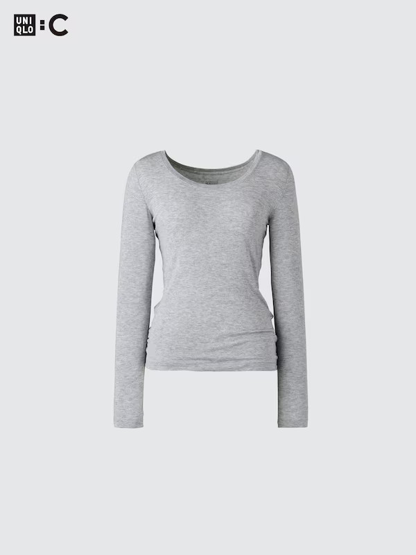 HEATTECH Extra Warm Cashmere Blend Scoop Neck T-Shirt | UNIQLO (UK)