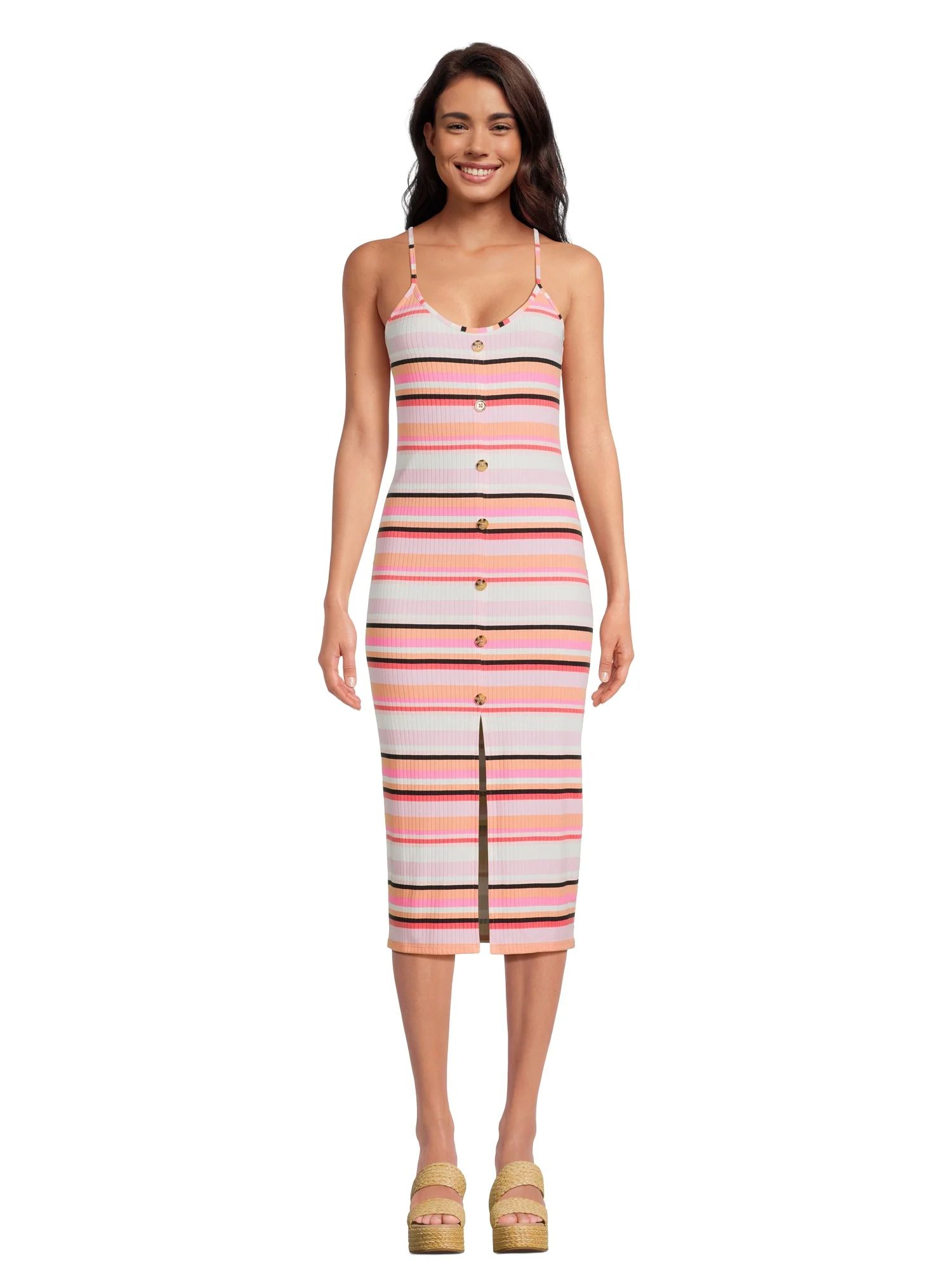 No Boundaries Juniors’ Sleeveless Button Front Dress, Sizes XS-XXXL | Walmart (US)