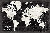 Posterazzi PDX60389SMALL World Map Black Sue Schlabach Poster Print, 24 x 18, Multicolor | Amazon (US)