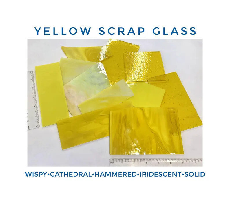 Yellow Stained Glass Scrap Pack. Small Sheets, Med. Size Pieces. Diy Suncatchers, Mosaic. Wissmac... | Etsy (Global)