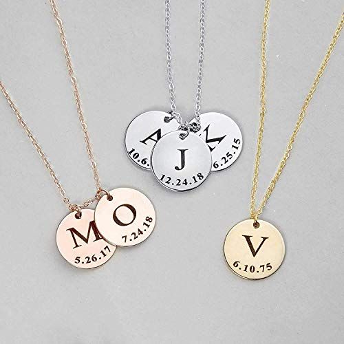 Mothers Day Gift Delicate Initial Disc Necklace Coin Graduation Gift Amazon Handmade Gift for Her... | Amazon (US)